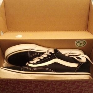 Vans Kids Black and White Sneakers